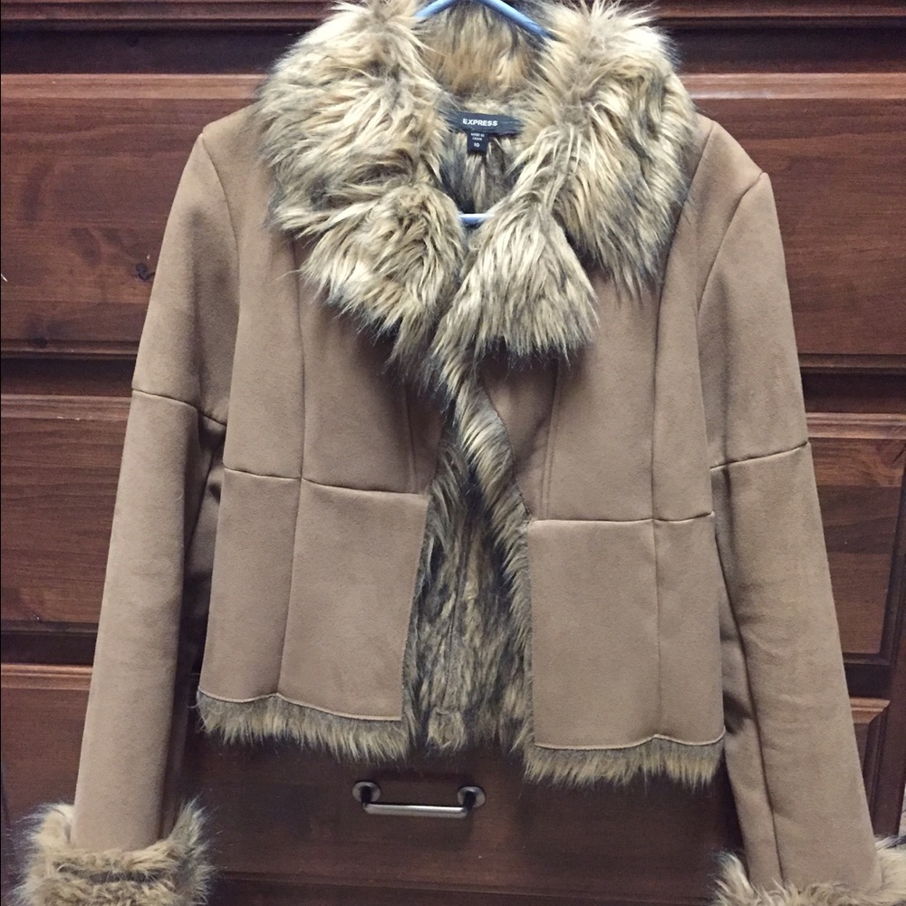 Faux fur lined coat from Express